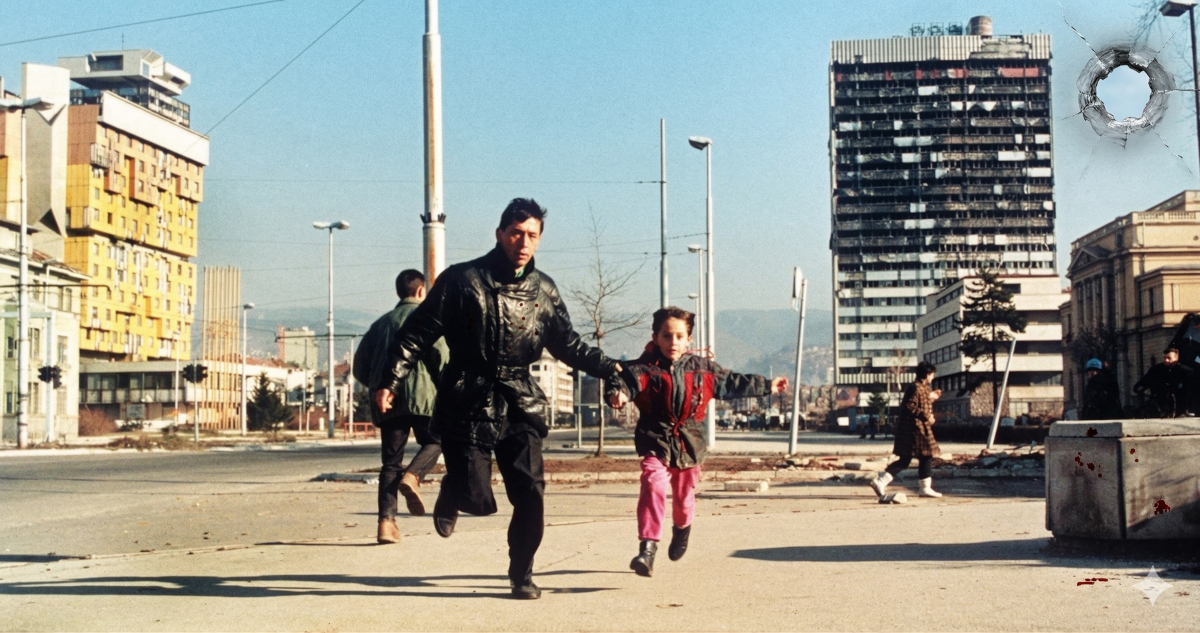Civiles huyen de los disparos de francotiradores en Sarajevo