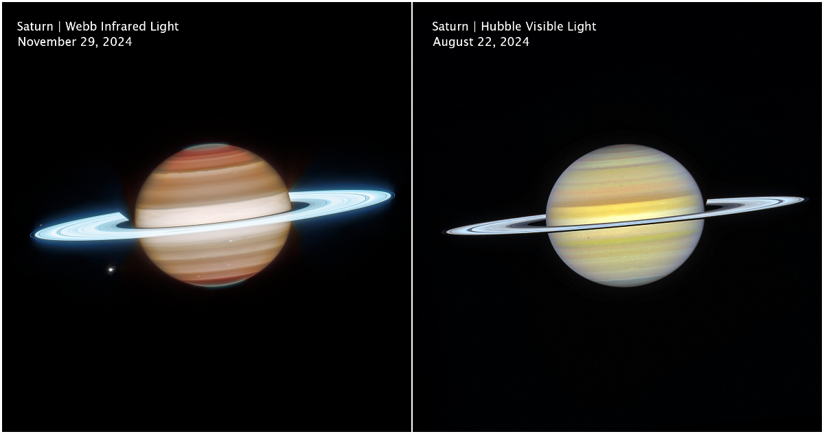 Fotos de Saturno, del James Webb y el Hubble