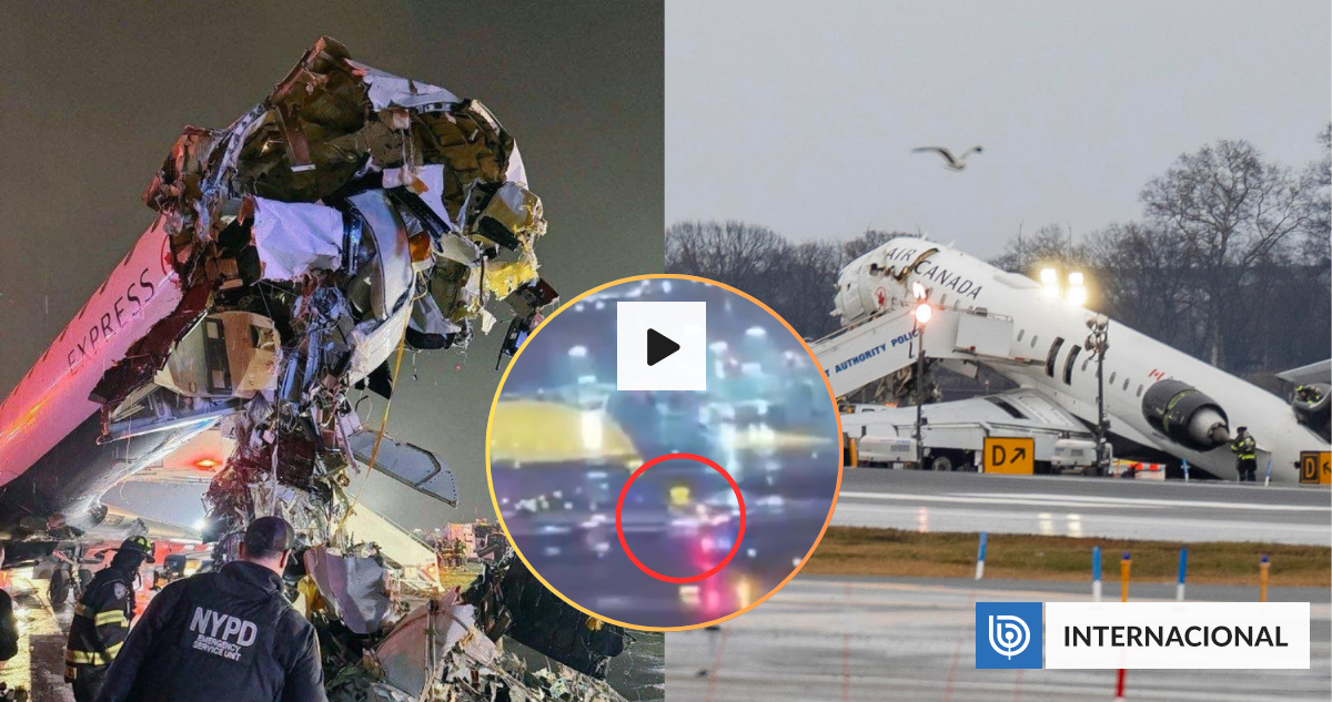VIDEO | El momento de la fatal colisión de avión de Air Canada con camión de Bomberos en Nueva York