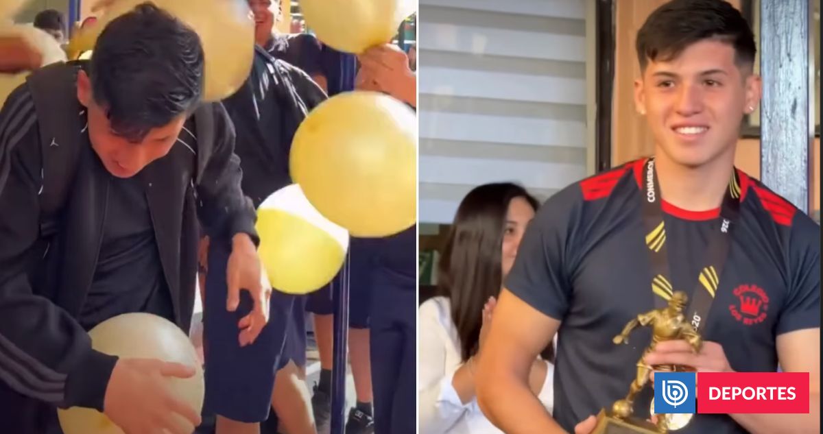 Recibido como héroe: colegio rinde emotivo homenaje a campeón con Wanderers de la Libertadores Sub 20