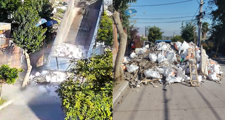 VIDEO | Camión descarga toneladas de basura en calle de Cerrillos: municipio confirma infracciones