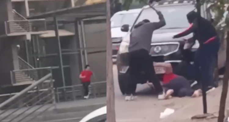 Video inédito golpiza a Martín de los Santos afuera del Centro de Justicia tras detención por ataque a conserje