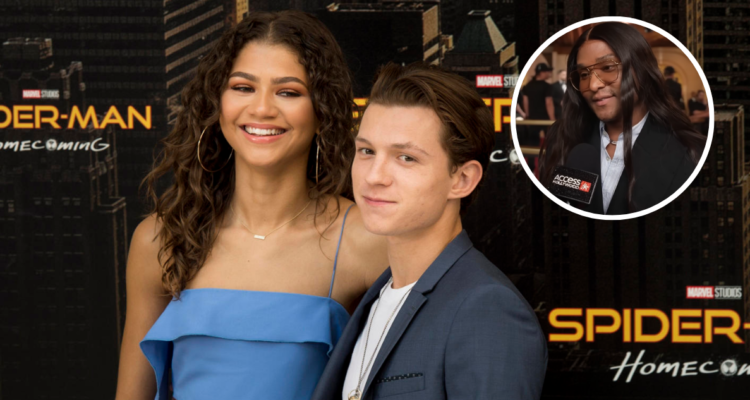 Zendaya junto a Tom Holland y en miniatura su estilista Law Roach