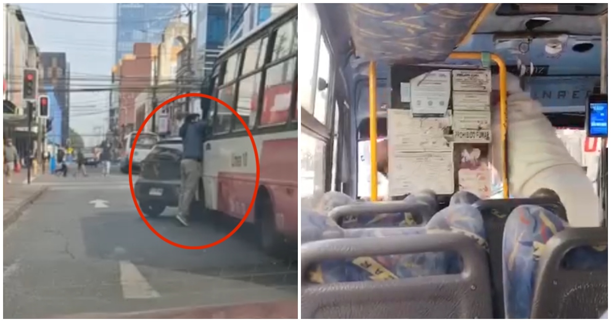 Agresión a chofer de micro en Temuco tras incidente vial