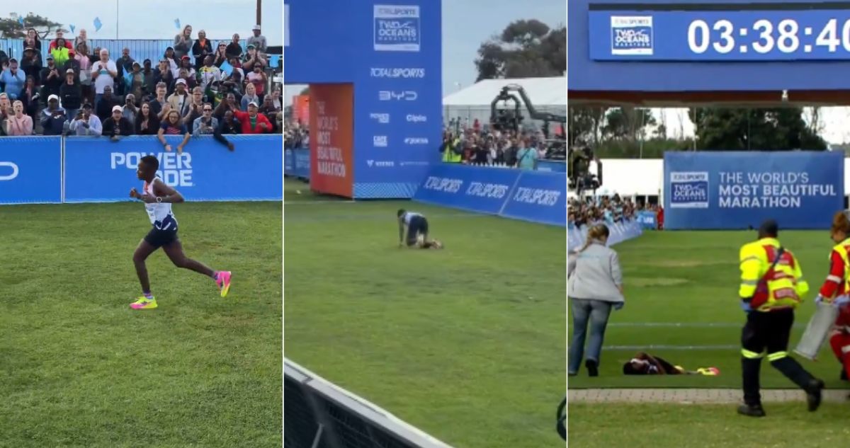Atleta llega gateando a la meta tras intensa maratón de 56 kilómetros en Sudáfrica