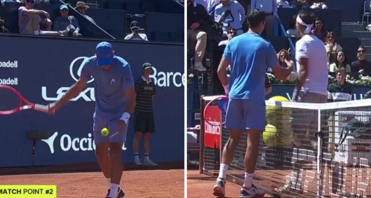 Nuno Borges eliminó con polémica al argentino Etcheverry en Barcelona.