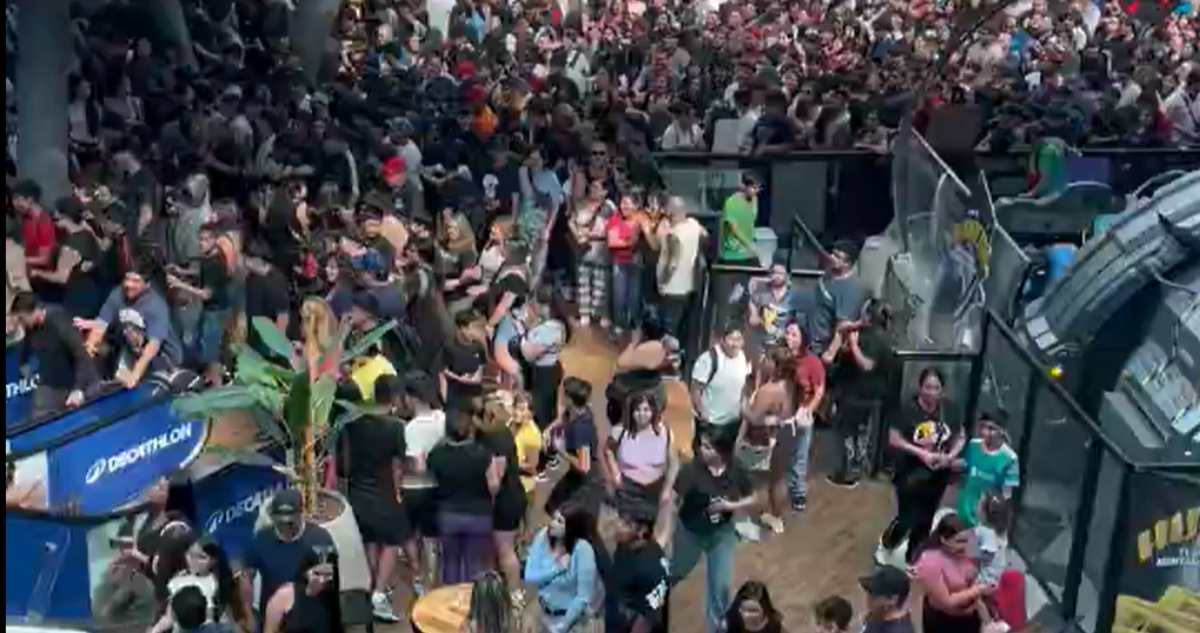 Caos en Mall Plaza Vespucio: influencer arrojó dinero desde pisos superiores y desató avalancha