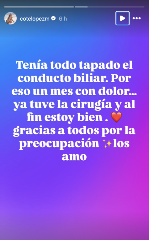 Historia de Instagram de Coté López