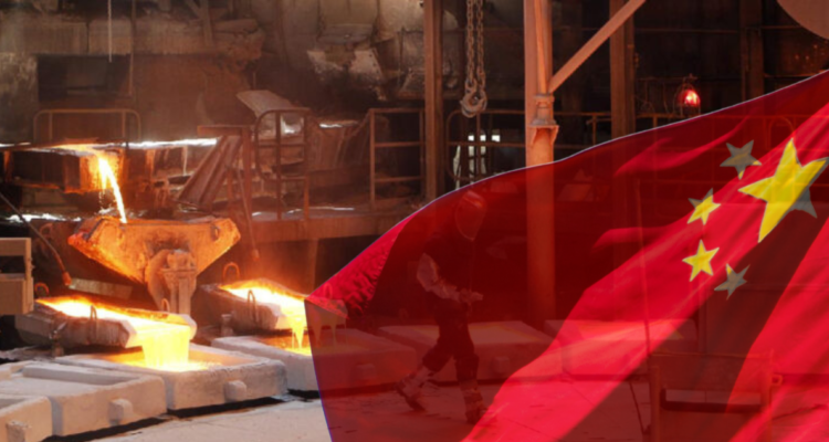 Cobre y foto de bandera de China