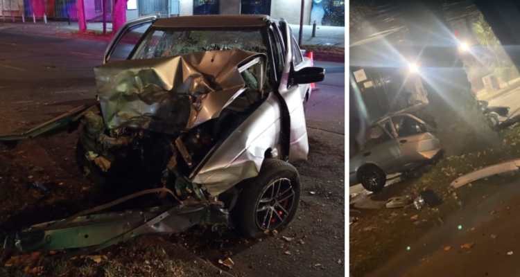 Conductora queda grave tras chocar vehículo contra palmera en Viña del Mar