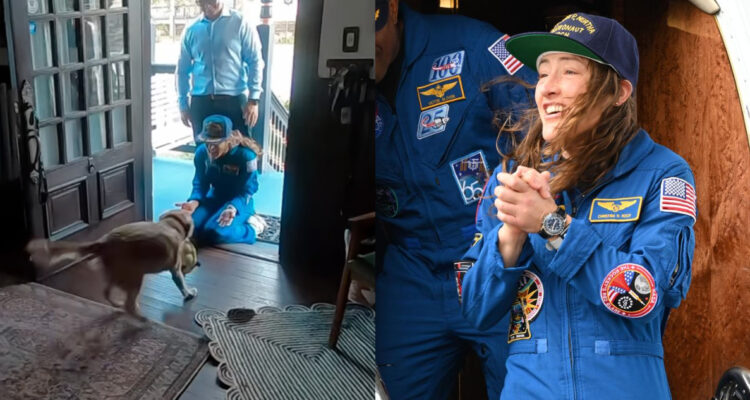 Fotos de Christina Koch y su perrita Sadie