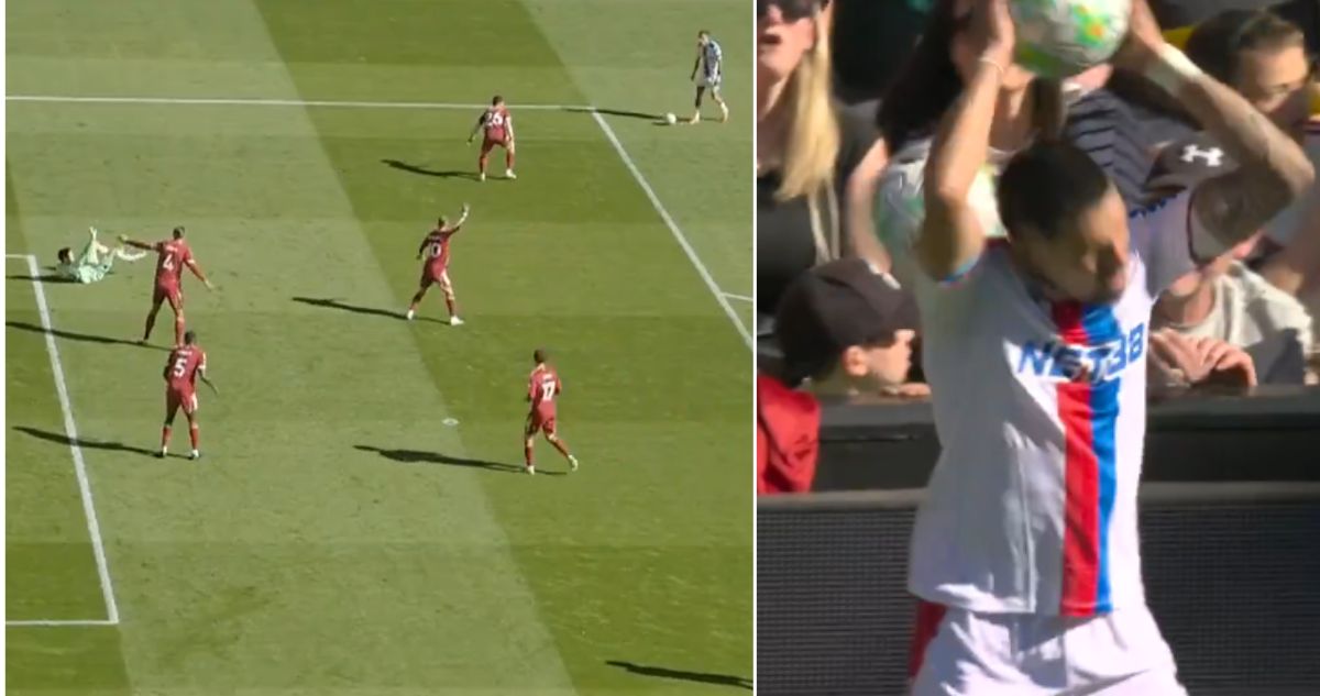 Colombiano Daniel Muñz, de Crystal Palace, desató polémica al anotar cuando arquero del Liverpool estaba lesionado en el piso: hinchas ‘Reds’ se vengaron con pelotazo