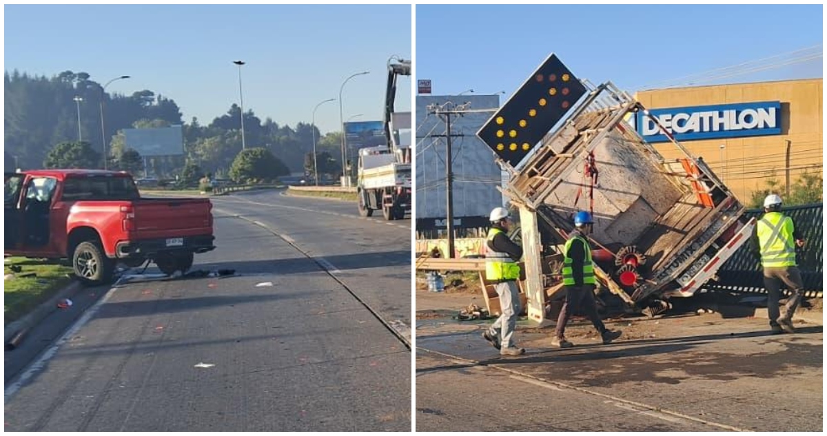 Conductor detenido tras colisión en autopista Concepción Talcahuano