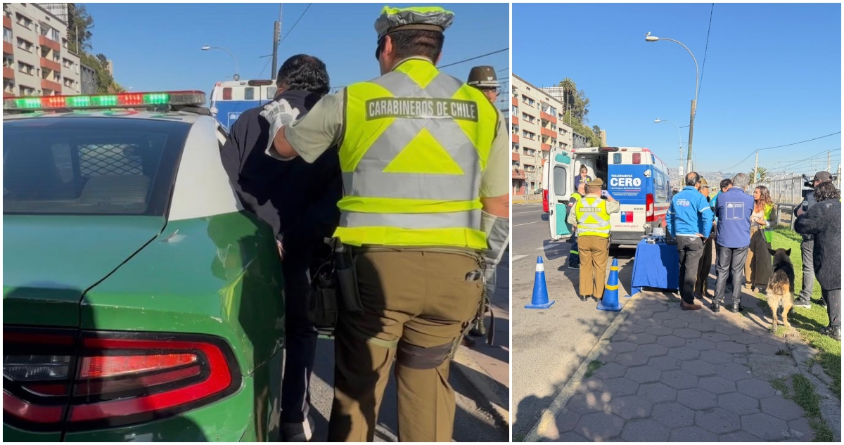 Conductores drogados en Valparaíso