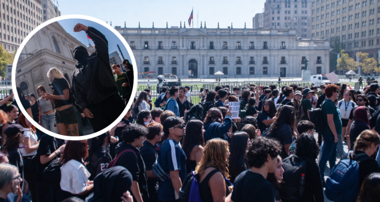 Manifestación de universitarios, convocada por Confech, entre otras organizaciones estudiantiles.