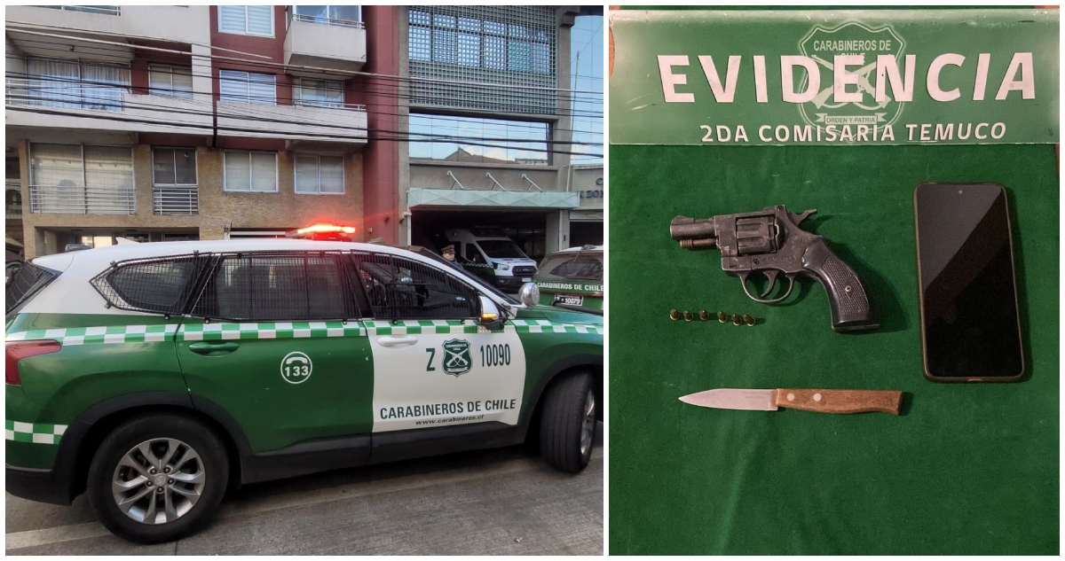 Detenido por ingresar con arma y cuchillo a liceo en Temuco