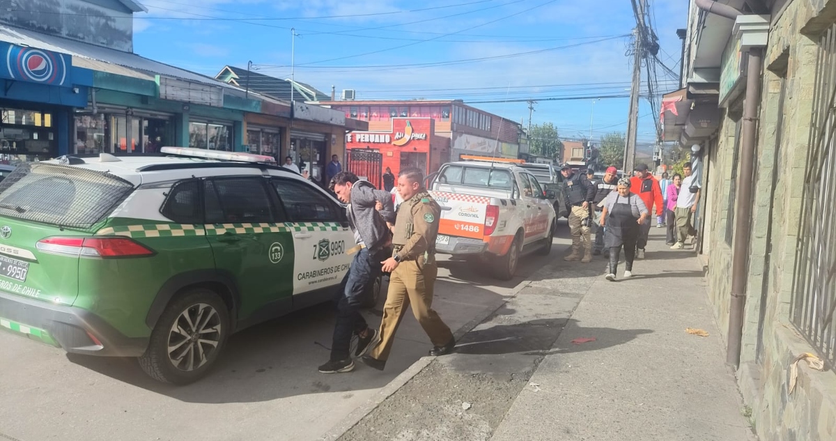 Detenido por intentar apuñalar a hombre al interior de barberíía en Coronel