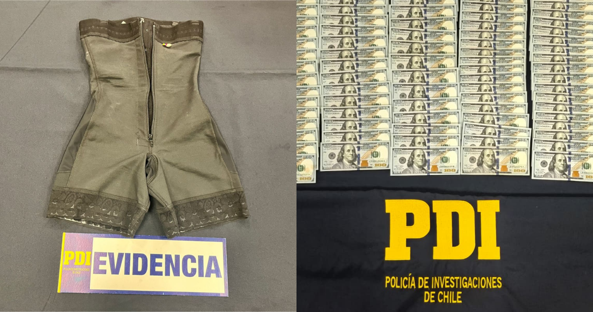 Detienen a mujer boliviana con 129 mil dólares adosados a su cuerpo en el Aeropuerto de Santiago