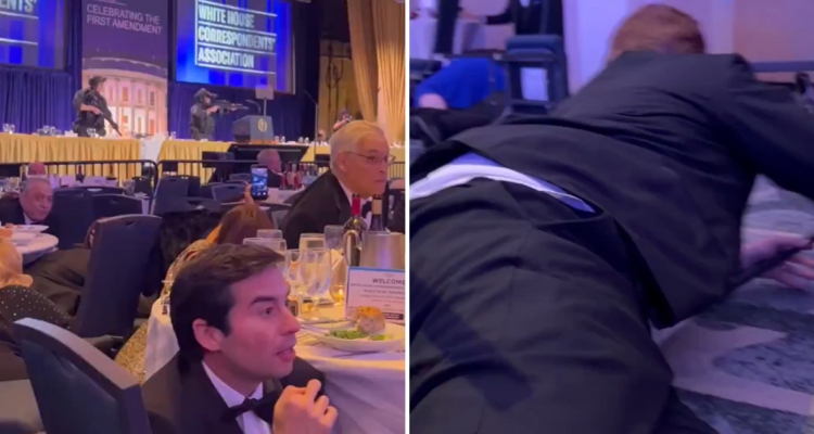 Imágenes muestran el pánico en cena de corresponsales tras evacuación de Donald Trump