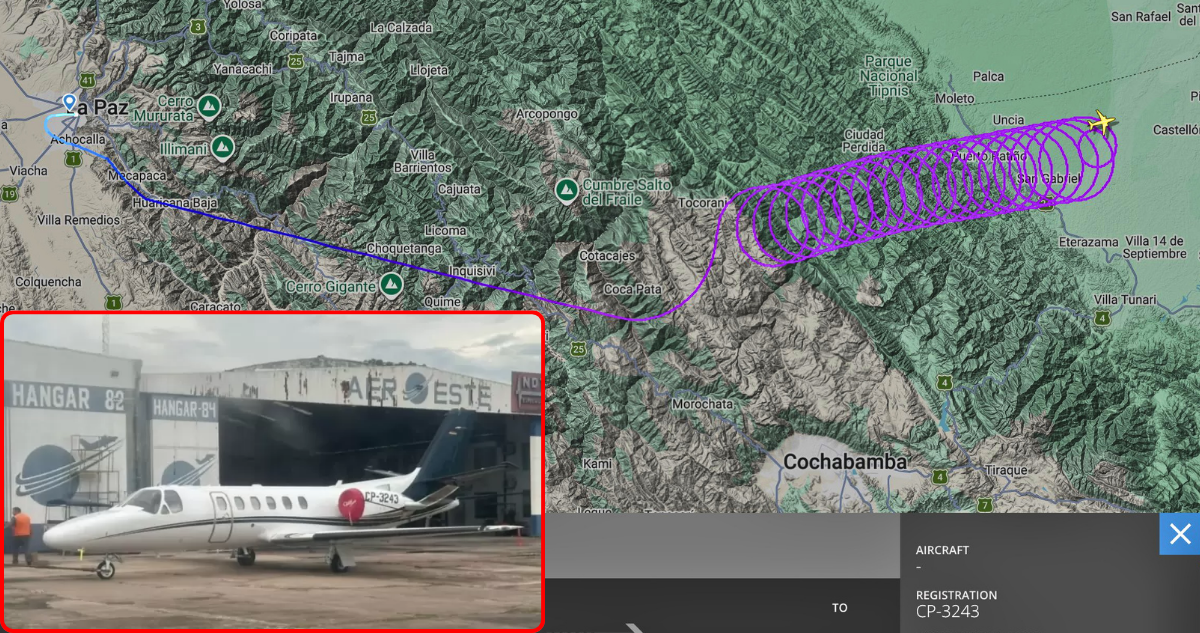 Hallan sin vida a piloto y copiloto de avión privado que se accidentó en el centro de Bolivia