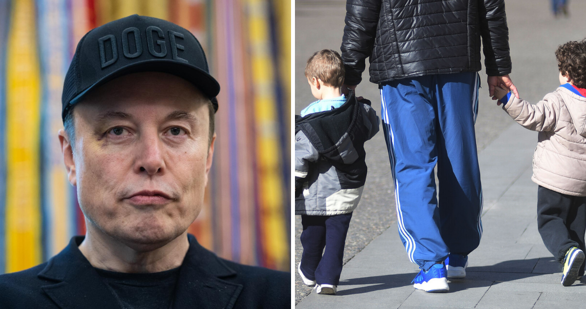 Elon Musk y fotografía en referencia a la crisis de natalidad