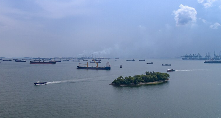 Vista del estrecho de Malaca