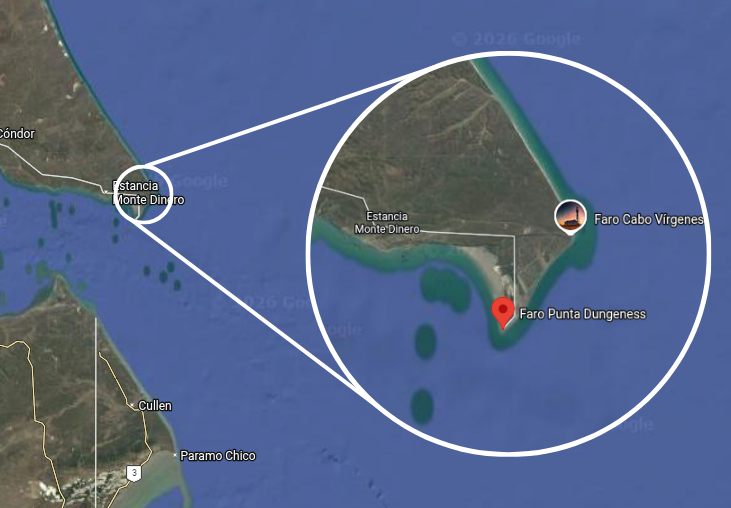 Cabo Vírgenes con Punta Dúngenes