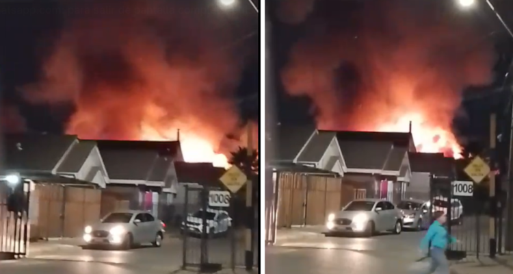 Explosión dentro de vivienda genera voraz incendio en Quillota: hay peligro de propagación