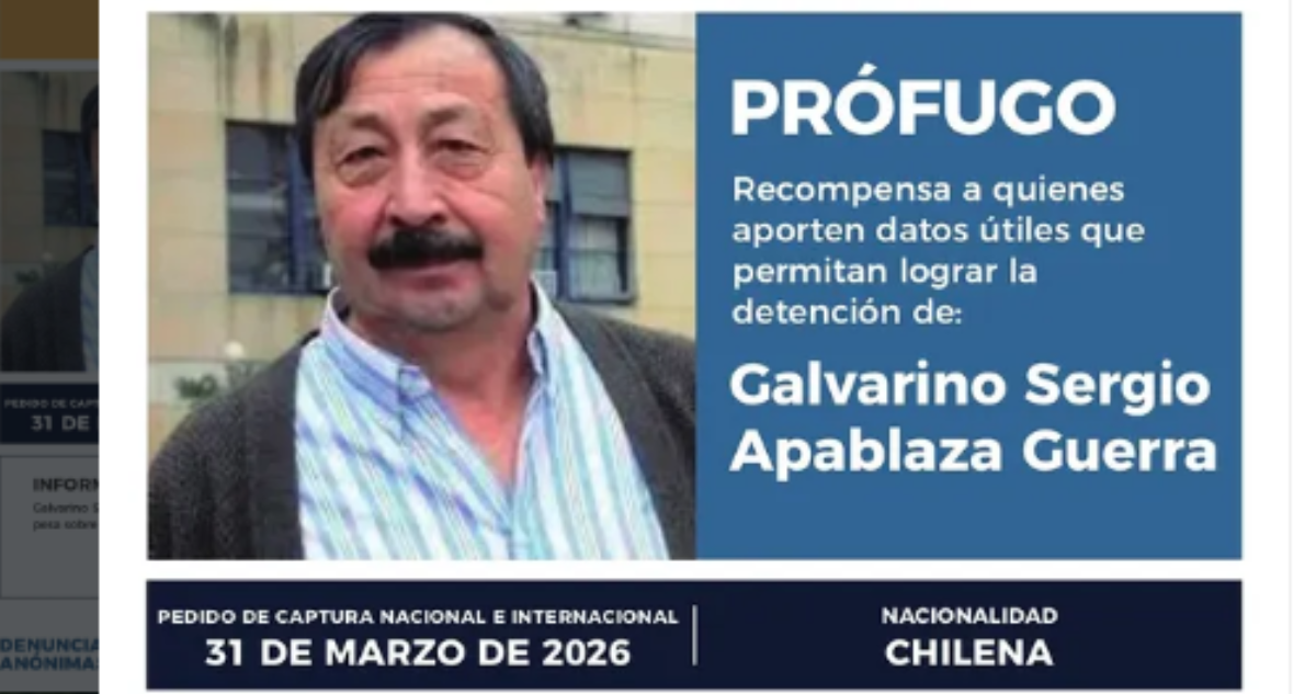 Gobierno argentino ofrece recompensa por información sobre paradero de Galvarino Apablaza