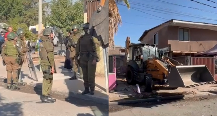 Huechuraba: desalojan y demuelen vivienda fiscal ligada a actividades ilícitas en población La Pincoya