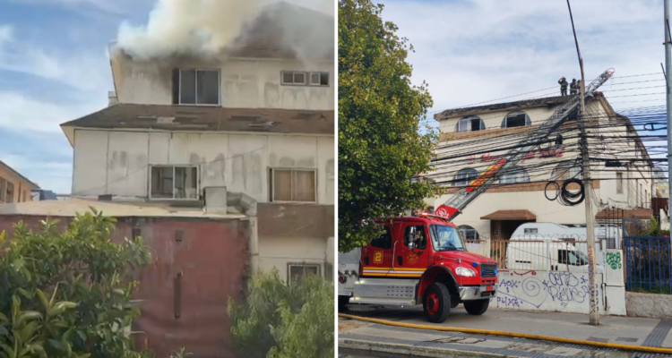 Incendio afectó a un hotel en pleno centro de Viña del Mar: emergencia movilizó cerca de 100 bomberos