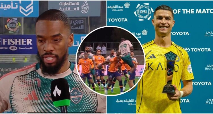 Ivan Toney y Cristiano Ronaldo en foto de contexto