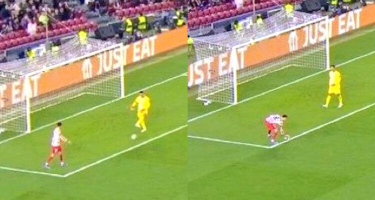 jugada polémica de Juan Musso en el Barcelona Atlético de Madrid por Champions League