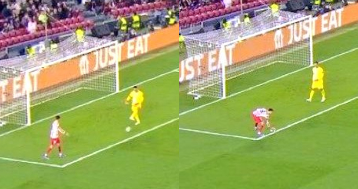 jugada polémica de Juan Musso en el Barcelona Atlético de Madrid por Champions League
