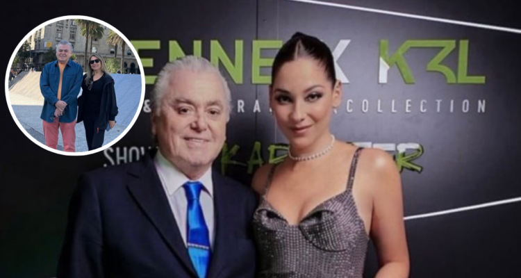 Hernán Calderón junto a Kel Calderón y su nueva pareja