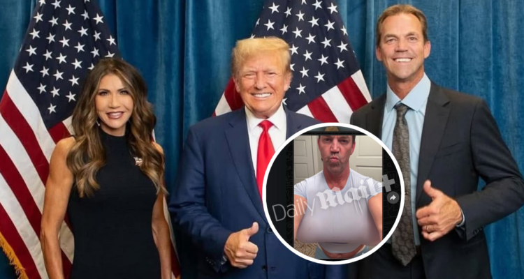 Kristi Noem, Donald Trump y Bryon Noem