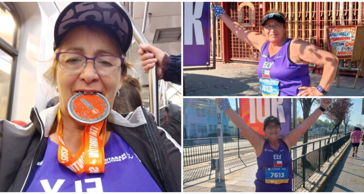 “La edad no importa”: mujer de 64 años llegó última, pero inspiró a Maratón de Santiago