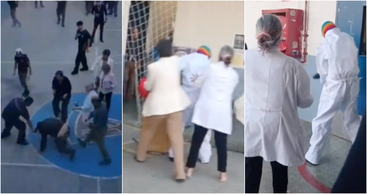 Estudiantes y profesores frustran incidentes en Liceo Lastarria: se enfrentaron a encapuchados