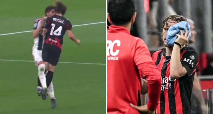 Luka Modric recibió feroz cabezazo en Italia.