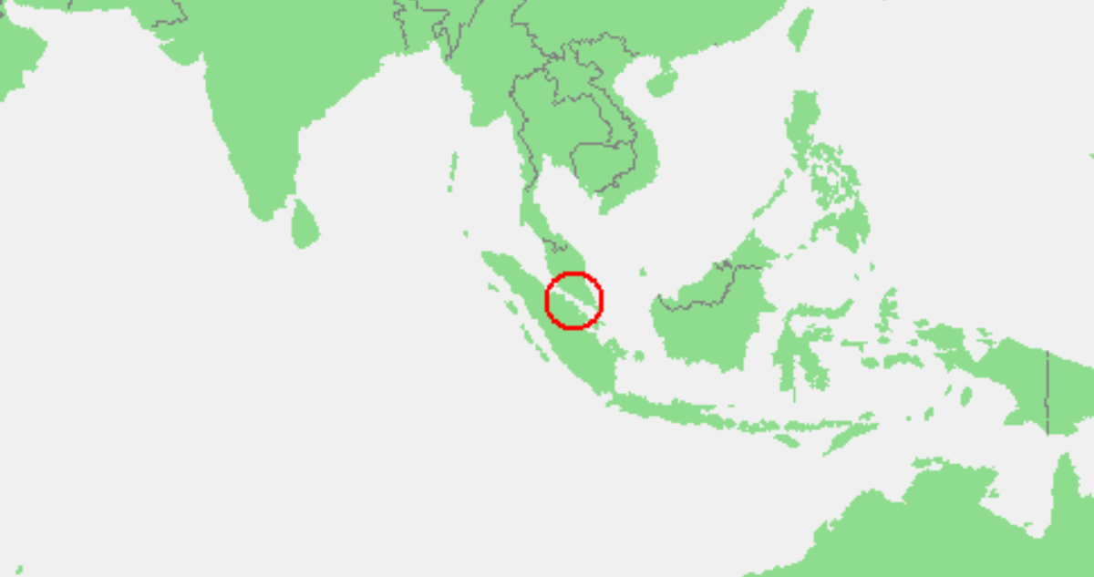 Ubicación del estrecho de Malaca