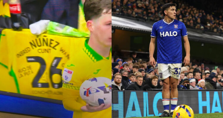 Marcelino Núñez en el derbi entre Ipswich y Norwich City por Championship
