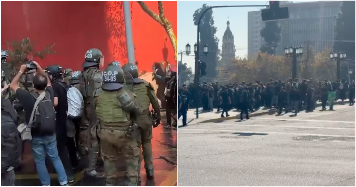 Con incidentes termina marcha en el centro de Santiago: Plaza Baquedano con fuerte resguardo policial