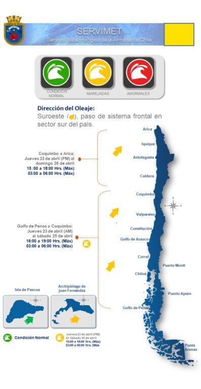 Emiten aviso de marejadas para casi toda la costa chilena: pon atención a fechas y recomendaciones