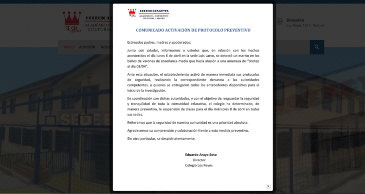 Mensajes que anuncian “tiroteos” aparecen en cinco colegios y activan protocolos en Valparaíso