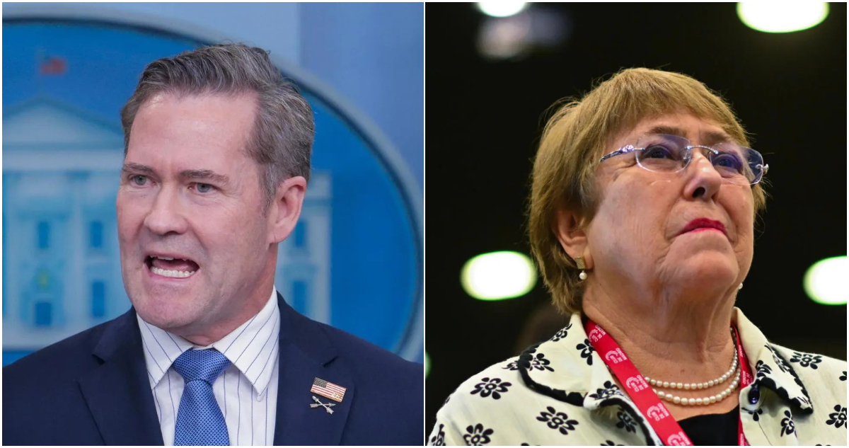 Michael Waltz y Michelle Bachelet