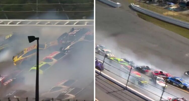 Brutal accidente de 25 vehículos impactó en la NASCAR Cup en Talladega.