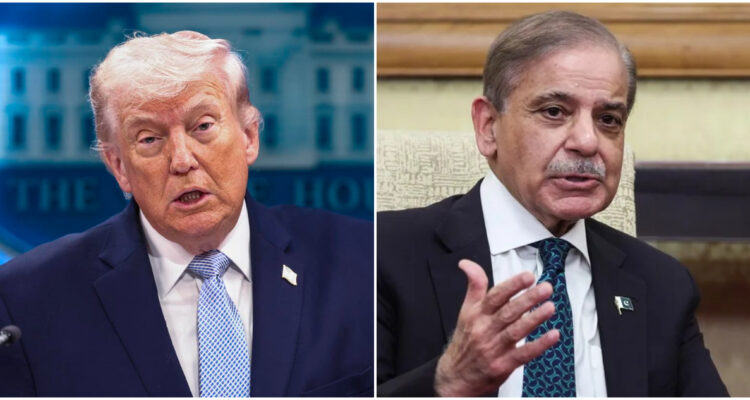 El presidente de EEUU, Donald Trump, y el primer ministro de Pakistán, Shehbaz Sharif