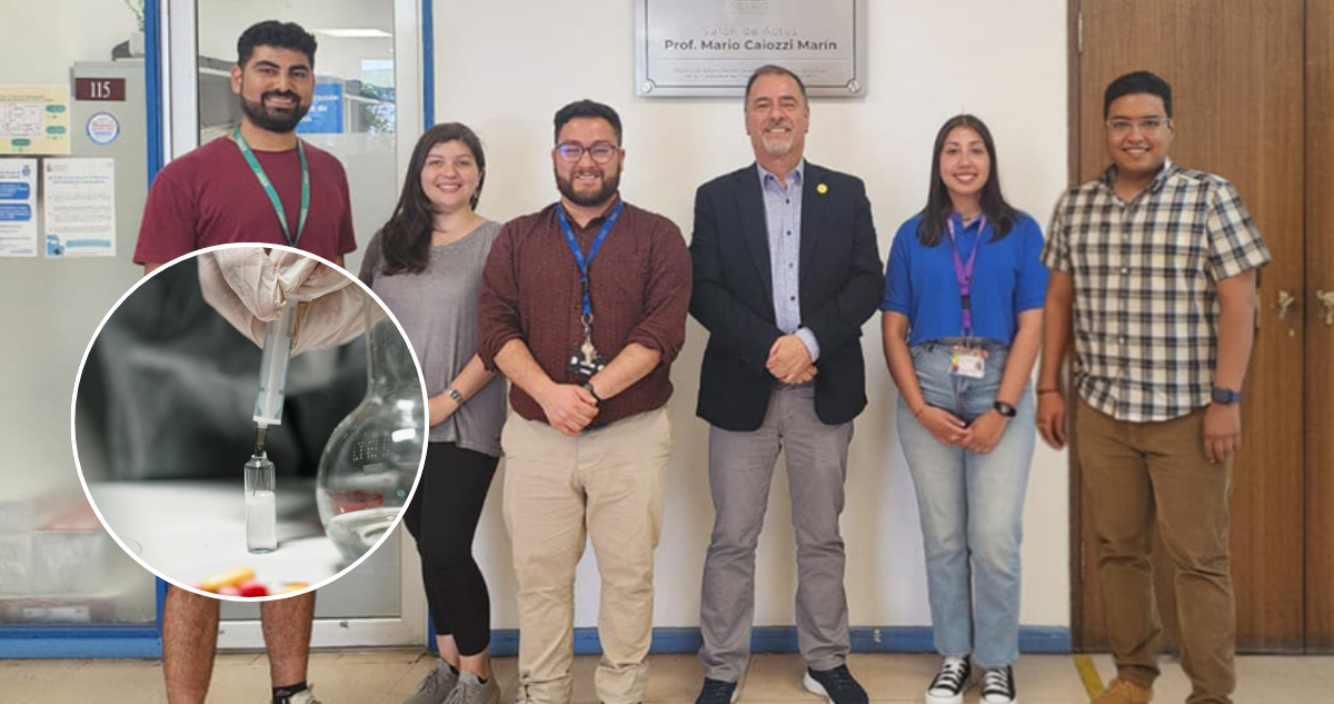 Foto de los científicos que desarrollaron el compuesto para detectar un fármaco que contamina el agua