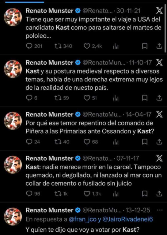 Los polémicos dichos contra Kast que explicarían caída de Renato Münster como seremi