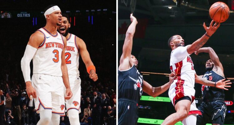 Knicks y Raptors festejaron en noche de NBA.